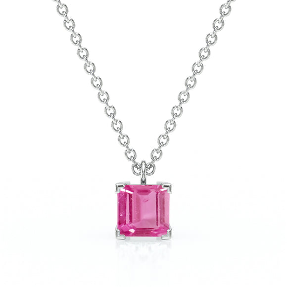 Pendentif solitaire saphir rose Une Promesse - 5
