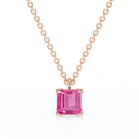 Pendentif solitaire saphir rose Une Promesse - 5