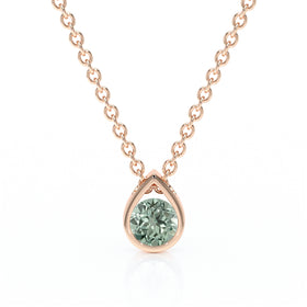 Pendentif solitaire saphir vert Amour de Minuit - 1