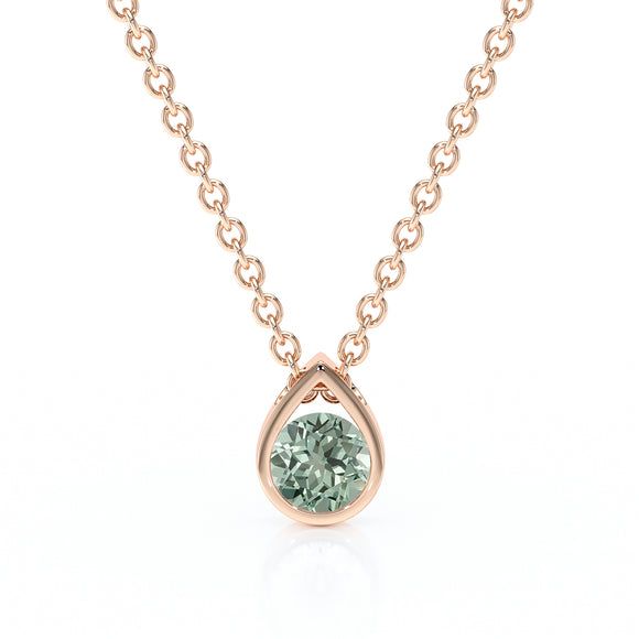 Pendentif solitaire saphir vert Amour de Minuit - 1