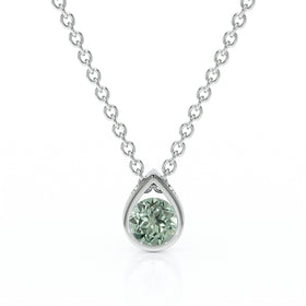 Pendentif solitaire saphir vert Amour de Minuit - 1