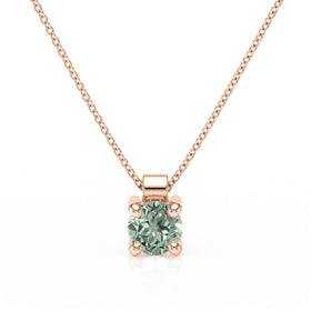 Pendentif solitaire saphir vert Lune de Miel - 1