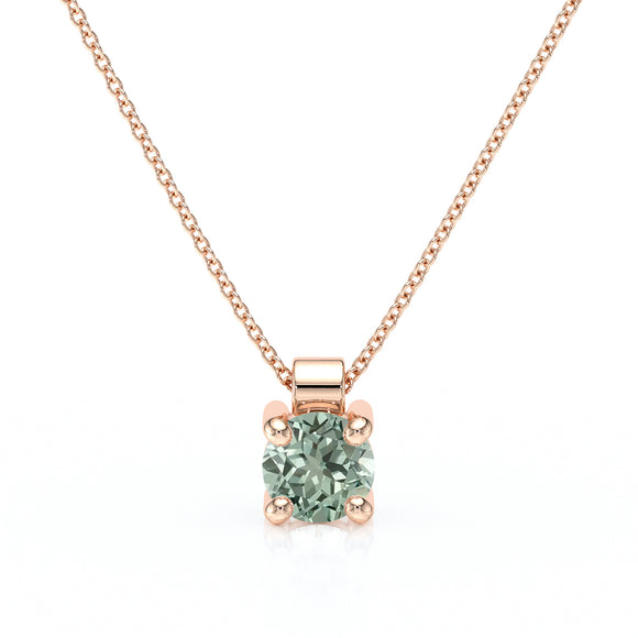 Pendentif solitaire saphir vert Lune de Miel - 1