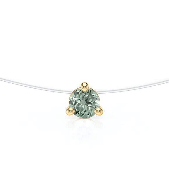 Pendentif solitaire saphir vert Lune de Miel - 10