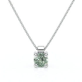 Pendentif solitaire saphir vert Lune de Miel - 1