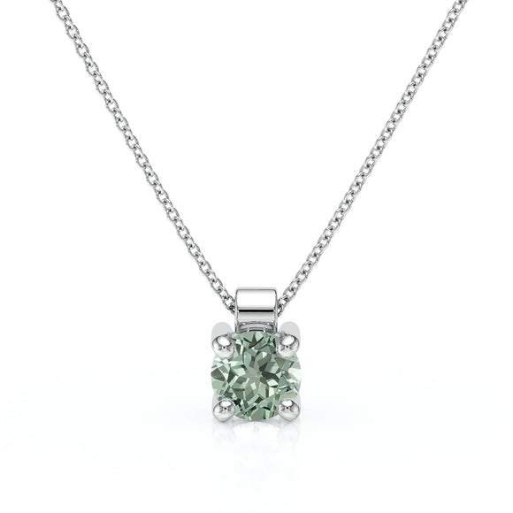Pendentif solitaire saphir vert Lune de Miel - 1