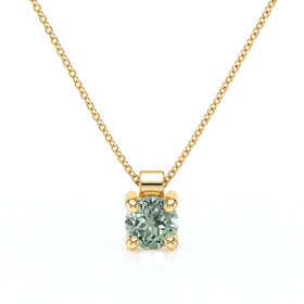 Pendentif solitaire saphir vert Lune de Miel - 1