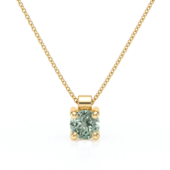 Pendentif solitaire saphir vert Lune de Miel - 1