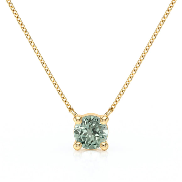 Pendentif solitaire saphir vert Lune de Miel - 2