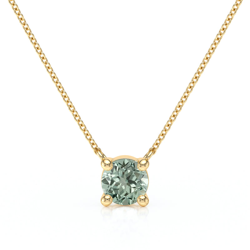 Pendentif solitaire saphir vert Lune de Miel - 2