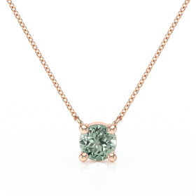 Pendentif solitaire saphir vert Lune de Miel - 2