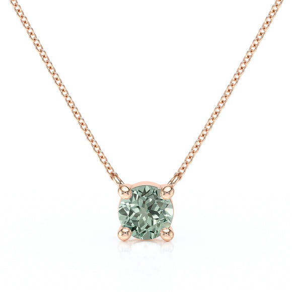 Pendentif solitaire saphir vert Lune de Miel - 2