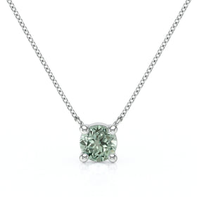 Pendentif solitaire saphir vert Lune de Miel - 2