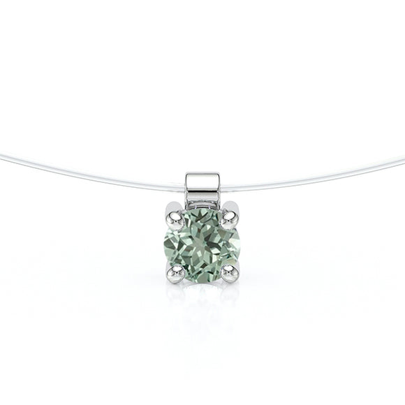 Pendentif solitaire saphir vert Lune de Miel - 8