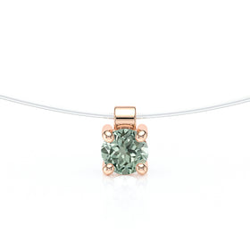 Pendentif solitaire saphir vert Lune de Miel - 8