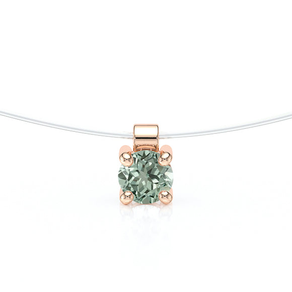 Pendentif solitaire saphir vert Lune de Miel - 8