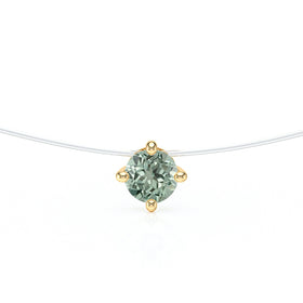 Pendentif solitaire saphir vert Lune de Miel - 9