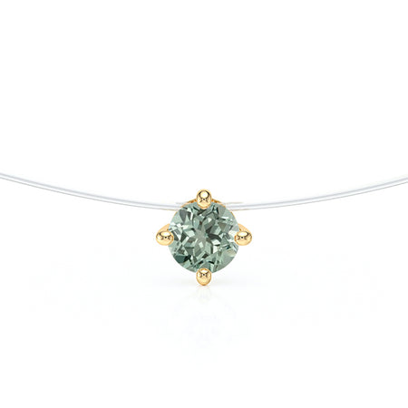 Pendentif solitaire saphir vert Lune de Miel - 9