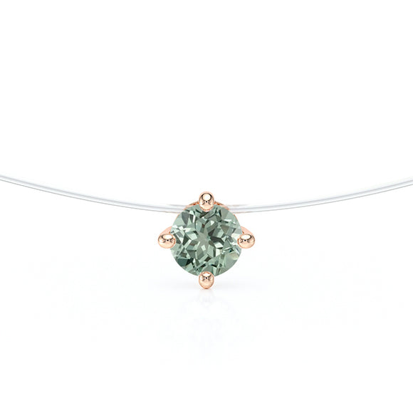 Pendentif solitaire saphir vert Lune de Miel - 9