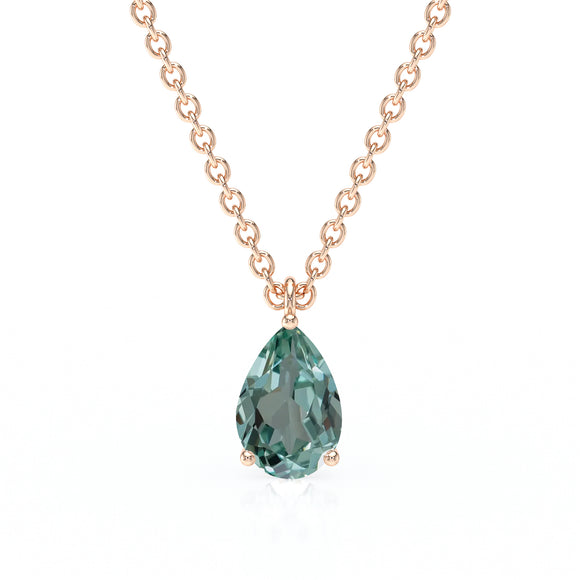 Pendentif solitaire saphir vert Une Promesse - 1