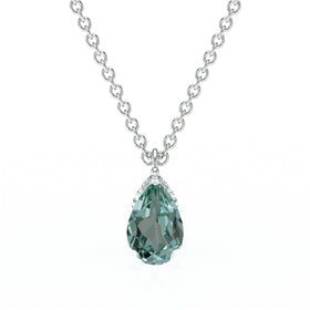 Pendentif solitaire saphir vert Une Promesse - 1