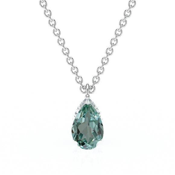 Pendentif solitaire saphir vert Une Promesse - 1