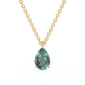 Pendentif solitaire saphir vert Une Promesse - 1