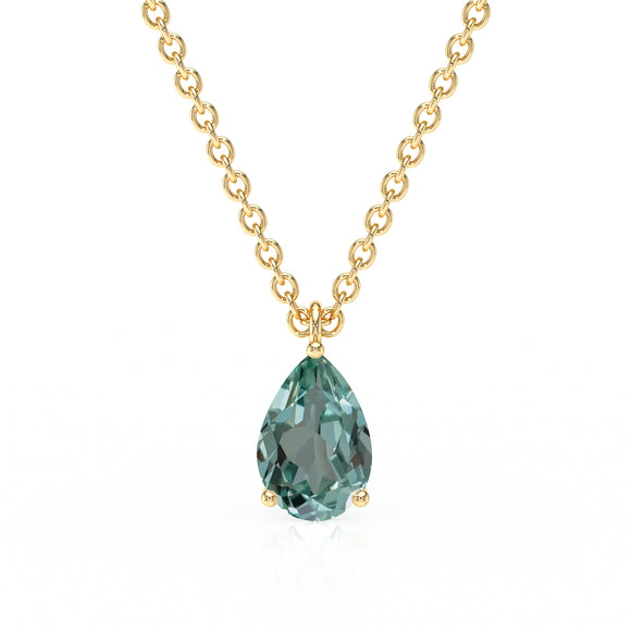 Pendentif solitaire saphir vert Une Promesse - 1