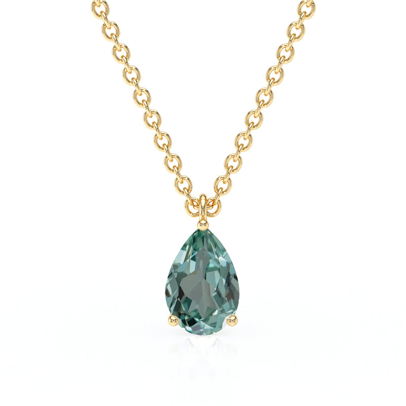 Pendentif solitaire saphir vert Une Promesse - 1