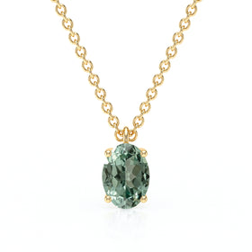 Pendentif solitaire saphir vert Une Promesse - 2