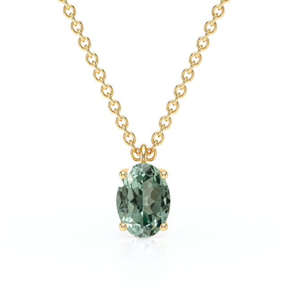 Pendentif solitaire saphir vert Une Promesse - 2