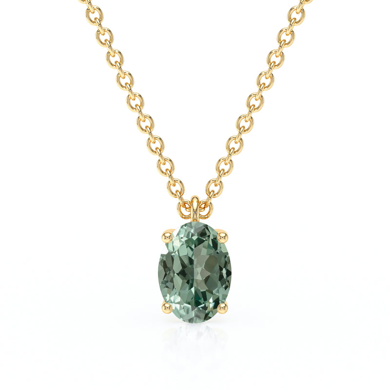 Pendentif solitaire saphir vert Une Promesse - 2
