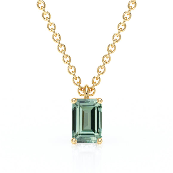 Pendentif solitaire saphir vert Une Promesse - 3