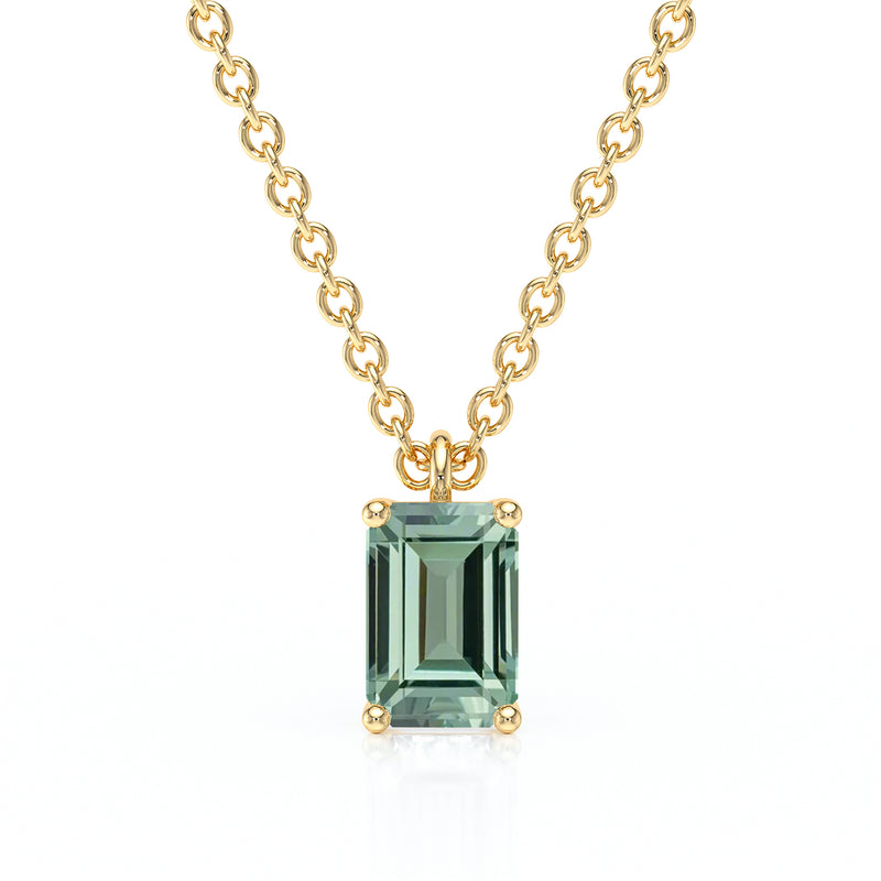 Pendentif solitaire saphir vert Une Promesse - 3