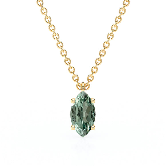 Pendentif solitaire saphir vert Une Promesse - 4