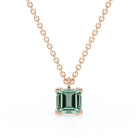 Pendentif solitaire saphir vert Une Promesse - 5