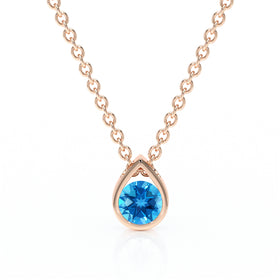 Pendentif solitaire topaze Amour de Minuit - 1