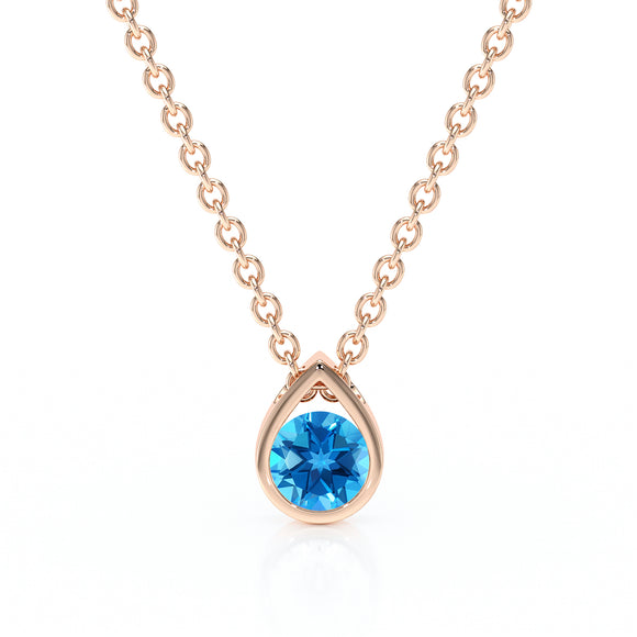 Pendentif solitaire topaze Amour de Minuit - 1