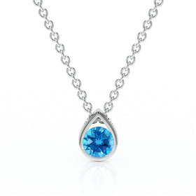 Pendentif solitaire topaze Amour de Minuit - 1
