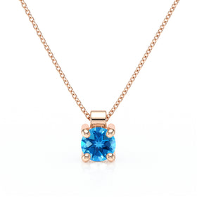 Pendentif solitaire topaze Lune de Miel - 1