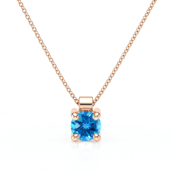 Pendentif solitaire topaze Lune de Miel - 1