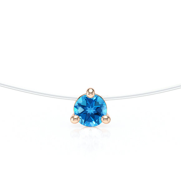 Pendentif solitaire topaze Lune de Miel - 10