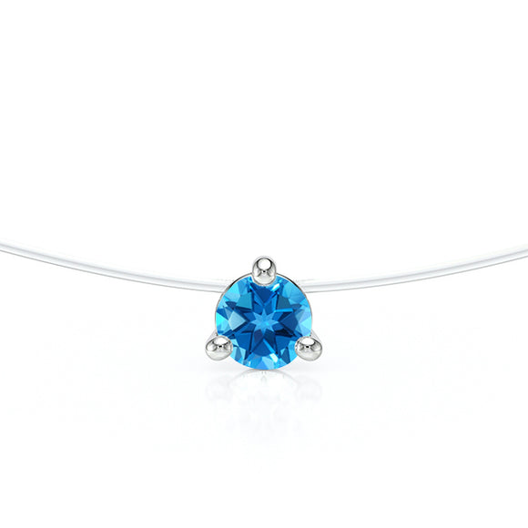Pendentif solitaire topaze Lune de Miel - 10