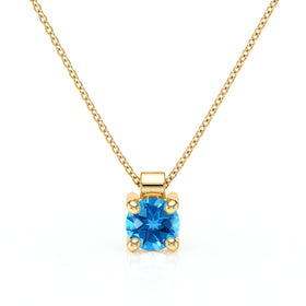 Pendentif solitaire topaze Lune de Miel - 1