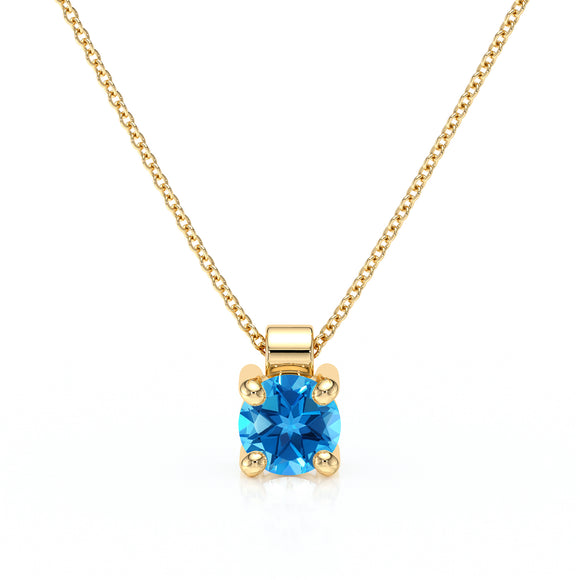 Pendentif solitaire topaze Lune de Miel - 1