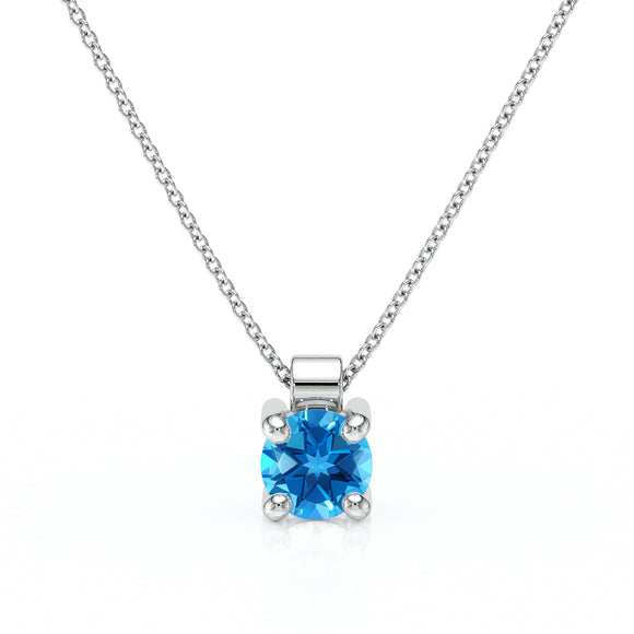 Pendentif solitaire topaze Lune de Miel - 1