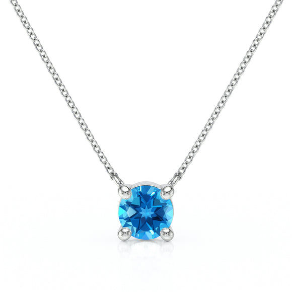 Pendentif solitaire topaze Lune de Miel - 2