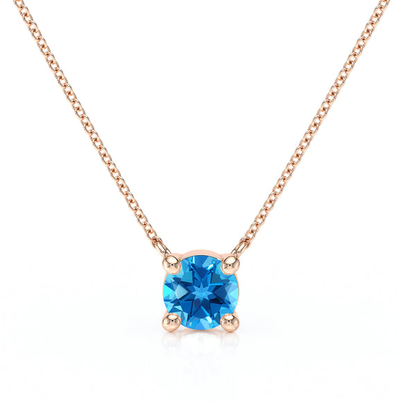 Pendentif solitaire topaze Lune de Miel - 2