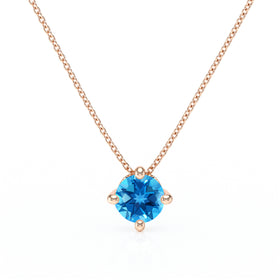 Pendentif solitaire topaze Lune de Miel - 3