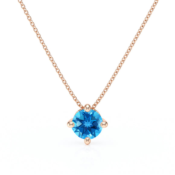 Pendentif solitaire topaze Lune de Miel - 3